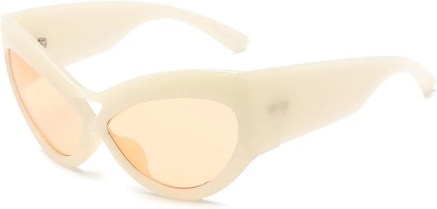 

Солнцезащитные очки «кошачий глаз» в крупной оправе, модные ретро-очки с защитой от УФ-излучения UV400 и большими зеркальными дужками в стиле панк, женские TVTBBVV, Beige