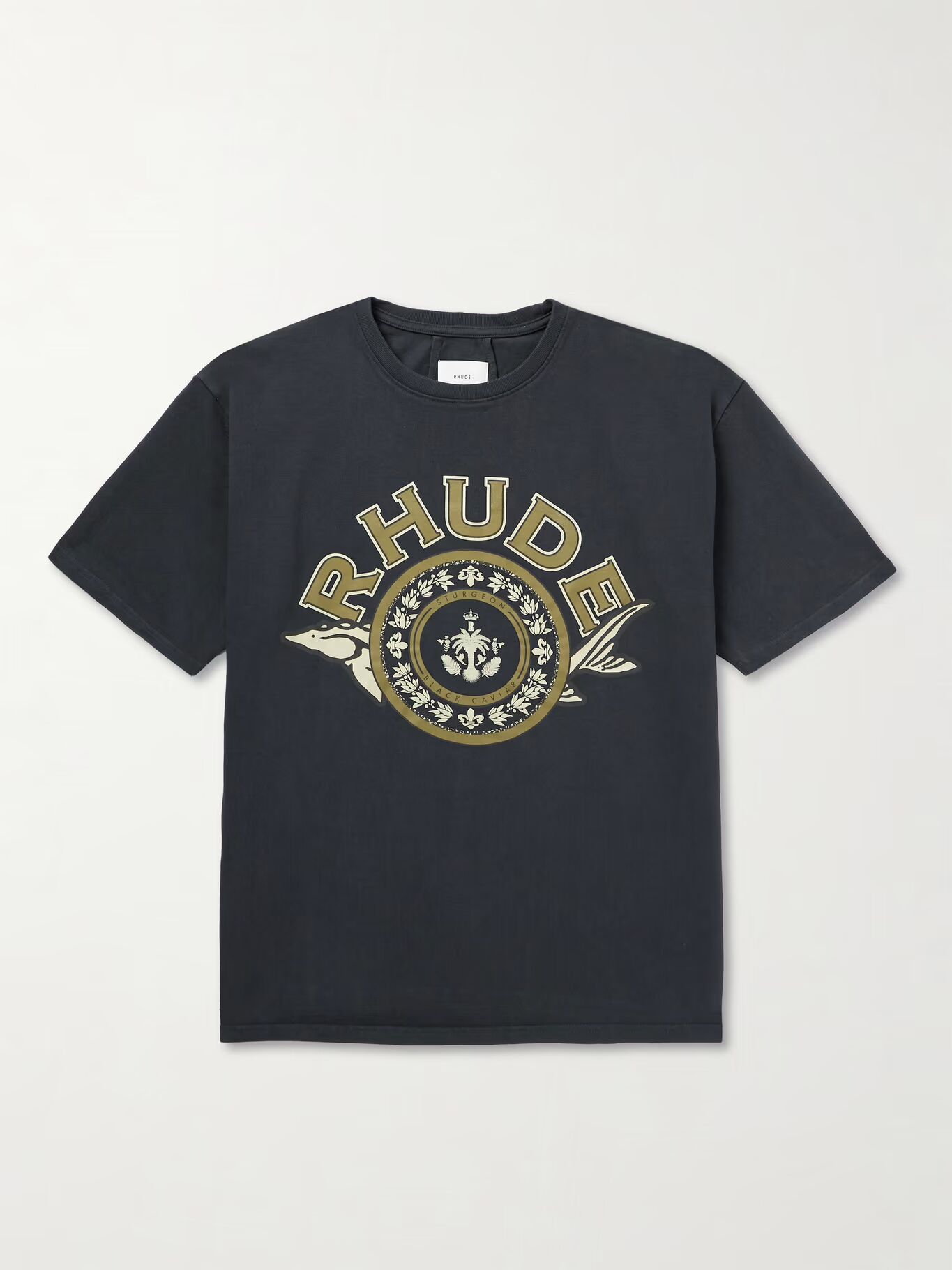 

Футболка из хлопкового джерси с объемным логотипом RHUDE, черный
