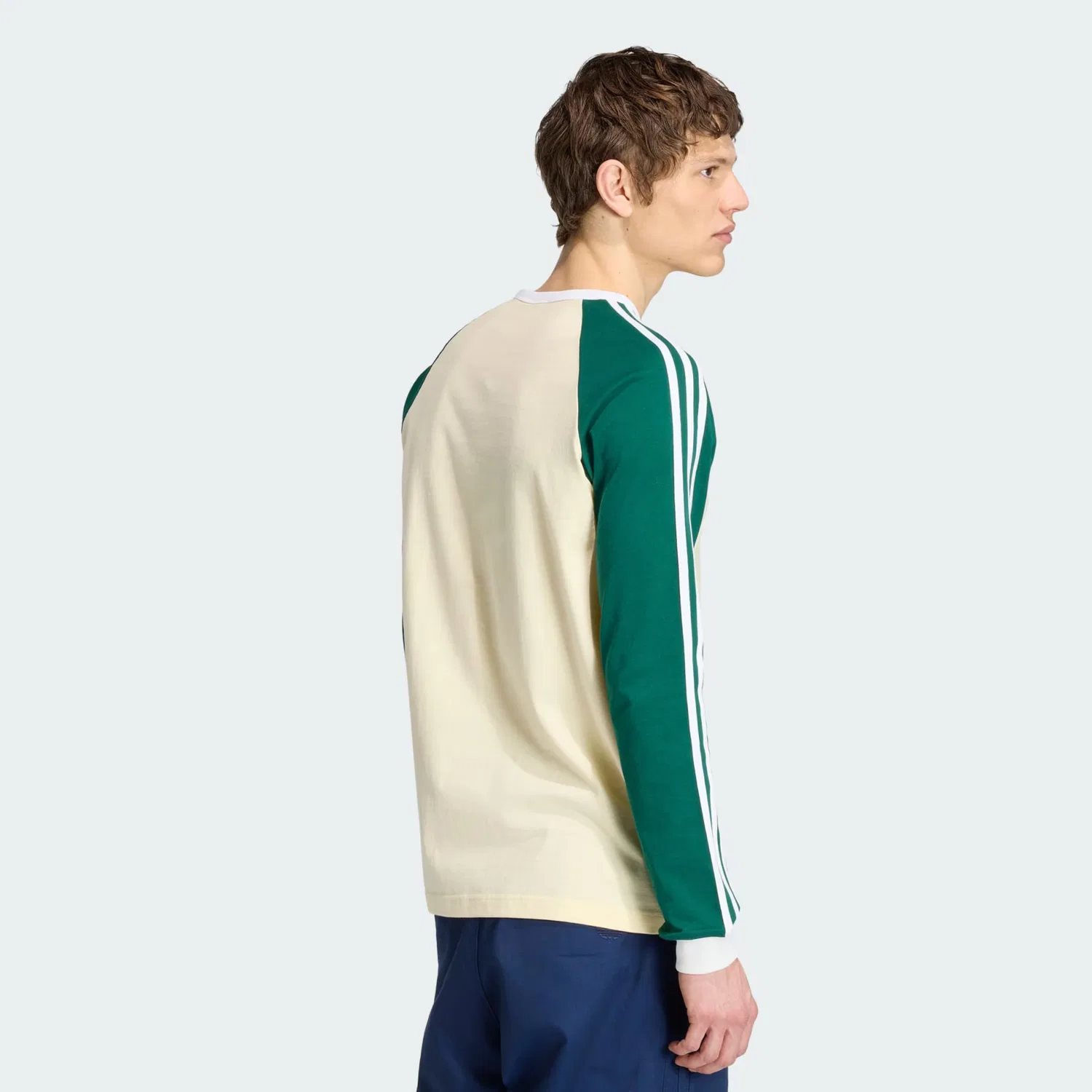 Футболка Adidas Originals кремового и зеленого цвета — фото 3