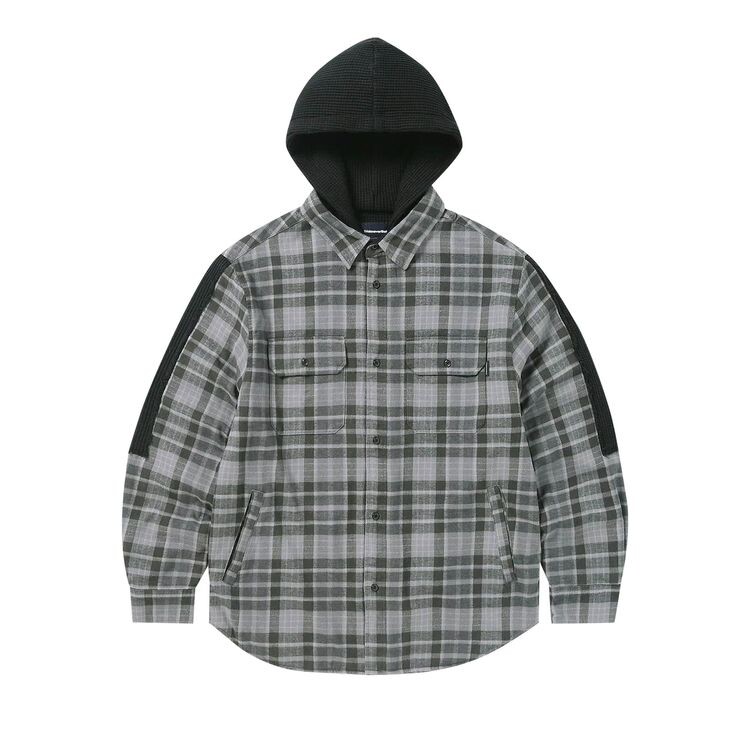 

Рубашка thisisneverthat FCP Plaid Check Hood Shirt Black, черный