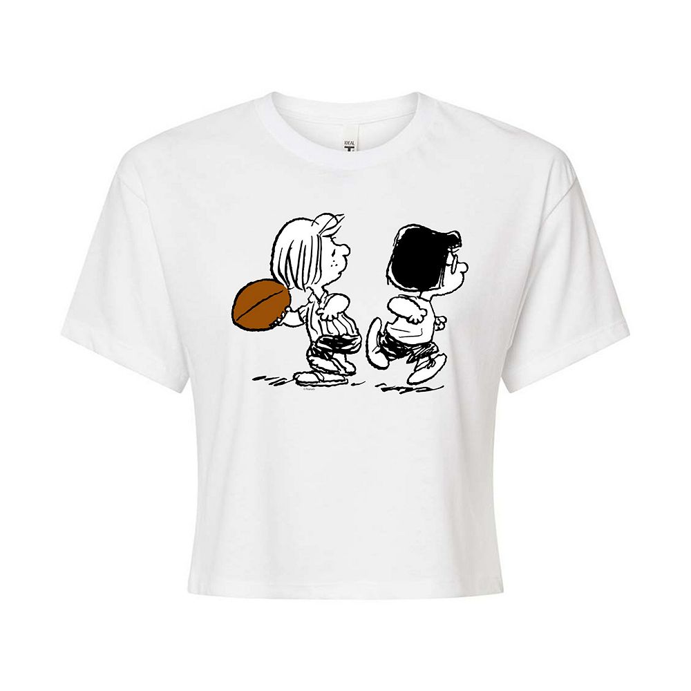 

Укороченная футбольная футболка для юниоров Peanuts Marcie & Patty Football Licensed Character, белый