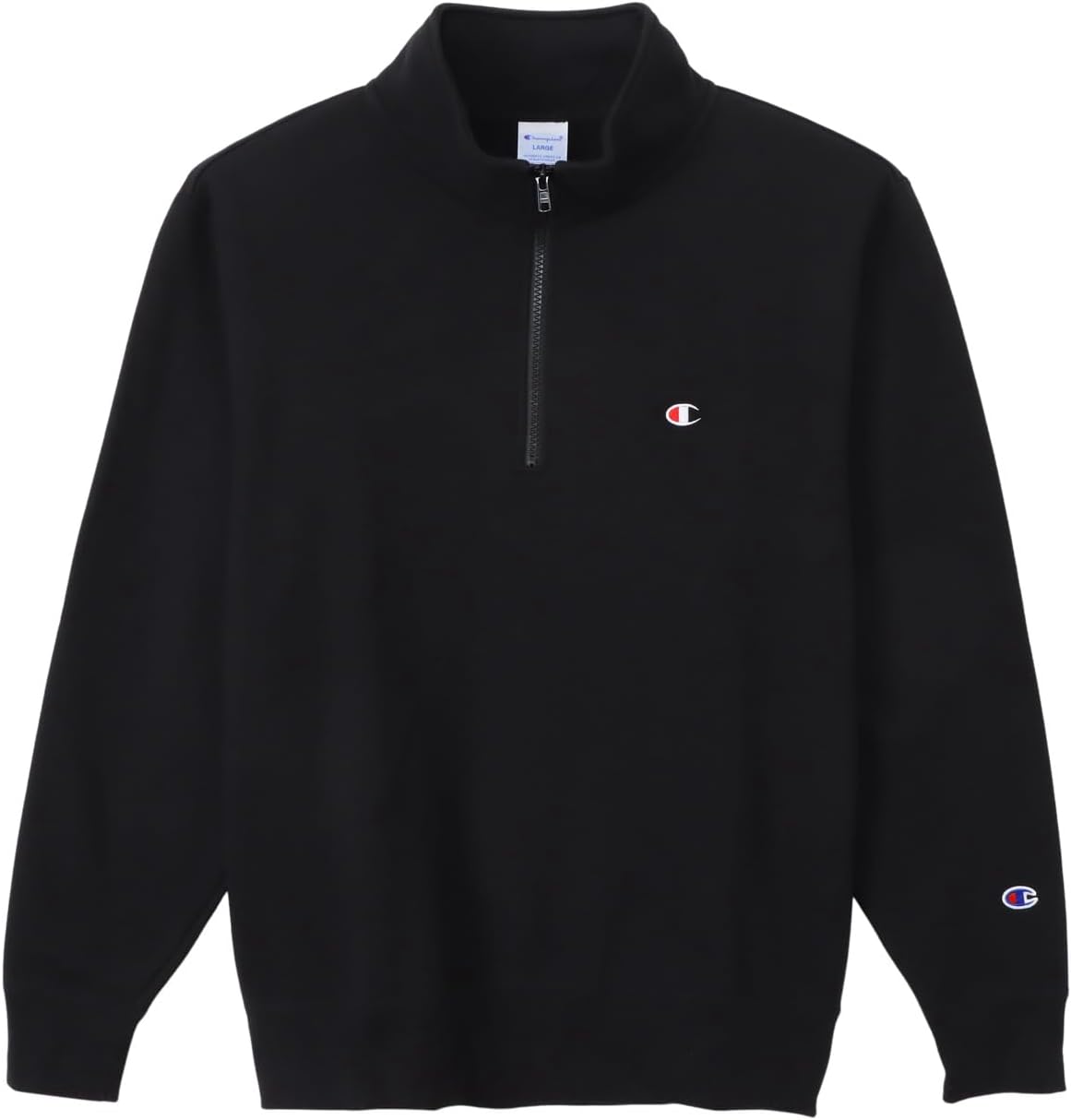 

Мужская толстовка Champion C8-Y015Z с длинным рукавом, хлопковая, с логотипом США и половинной молнией, черный