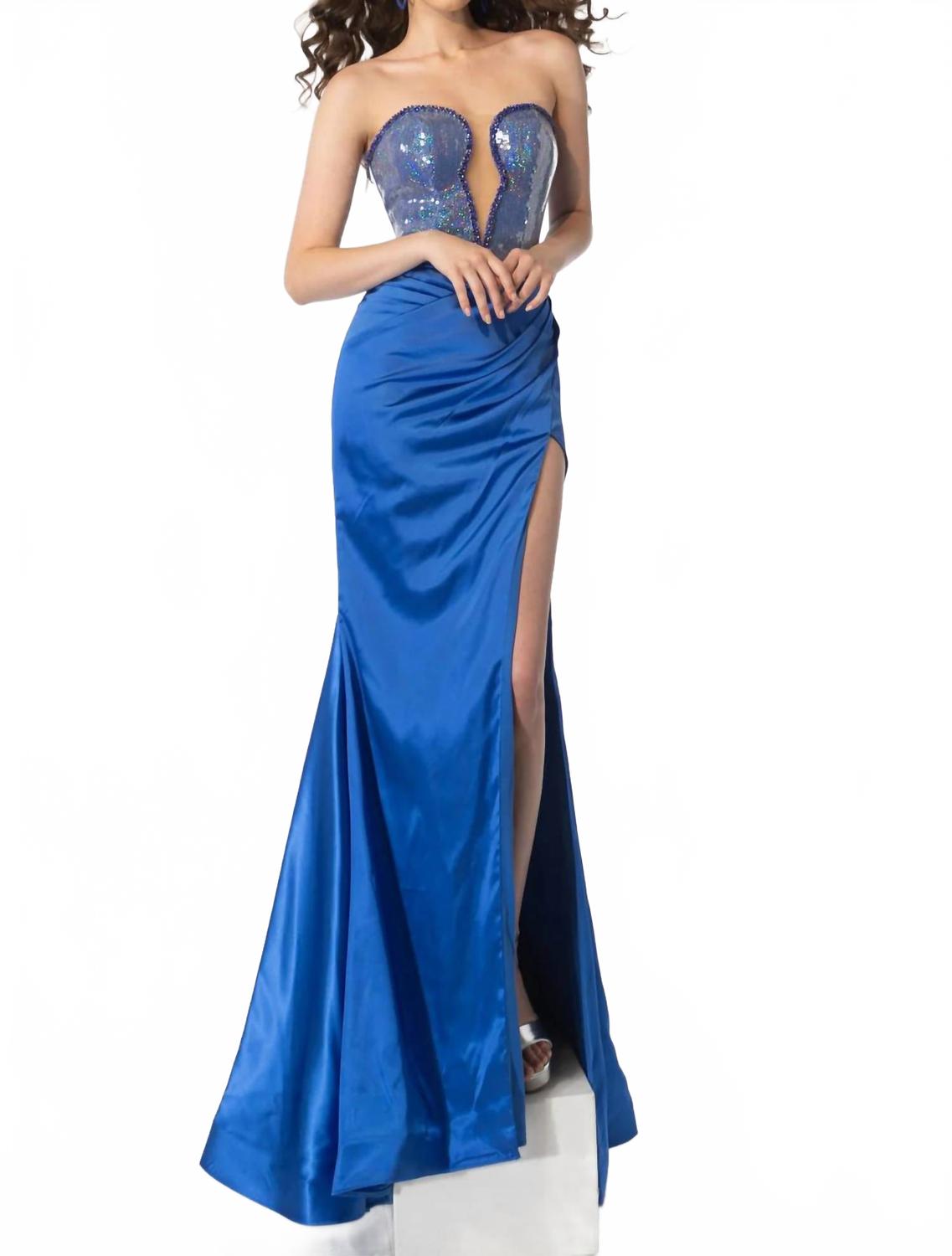 

Блестящее платье с декольте сердце в королевском цвете Ava Presley, Royal