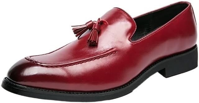 

Мужские классические кожаные лоферы Zestrelax, деловые мокасины, без шнурков, повседневные, удобные, для вечеринок и свадеб, красный