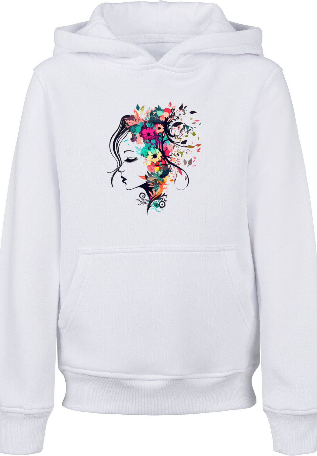 

Пуловер F4NT4STIC Hoodie Silhouette Bunte Blumen, белый