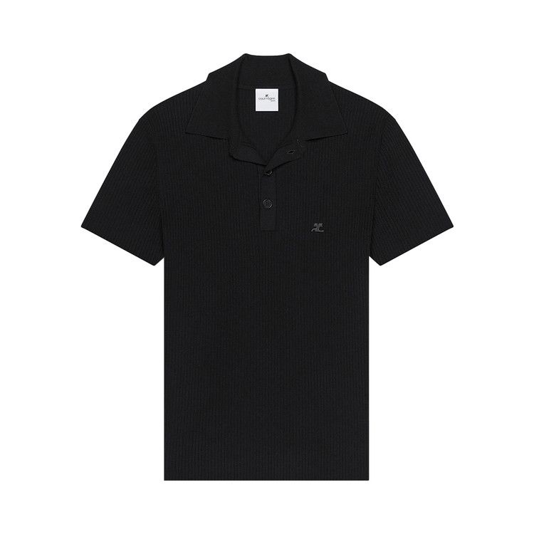 

Поло Courrèges Rib Knit Polo, Black
