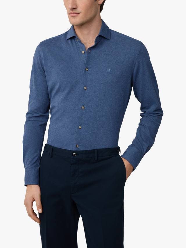 

Футболка Melange Pique приталенного кроя Hackett London, Eton Blue