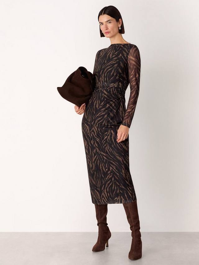 

Абстрактное платье Zebra с сетчатыми вставками Whistles, Black/Multi