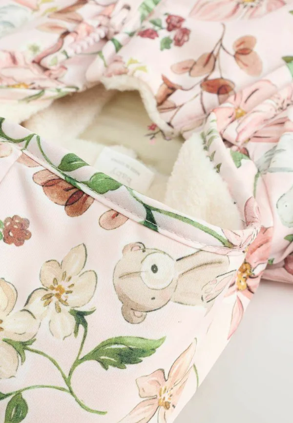 Спальный комбинезон с капюшоном стандартного кроя Next, Pink Floral All-Over Printed Double Zip — фото 3