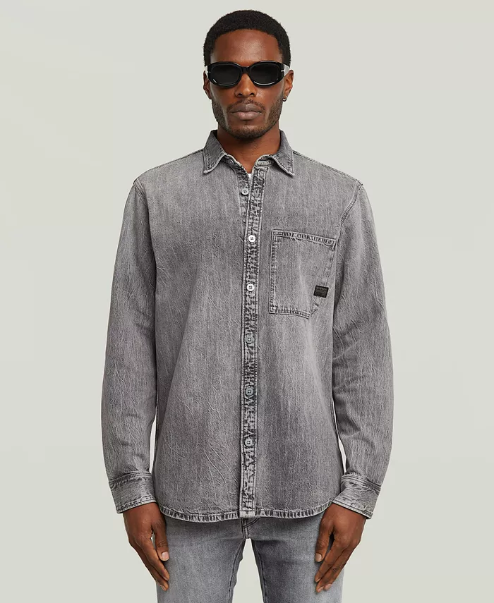 

Мужская потертая джинсовая рубашка G-Star Raw, мультиколор