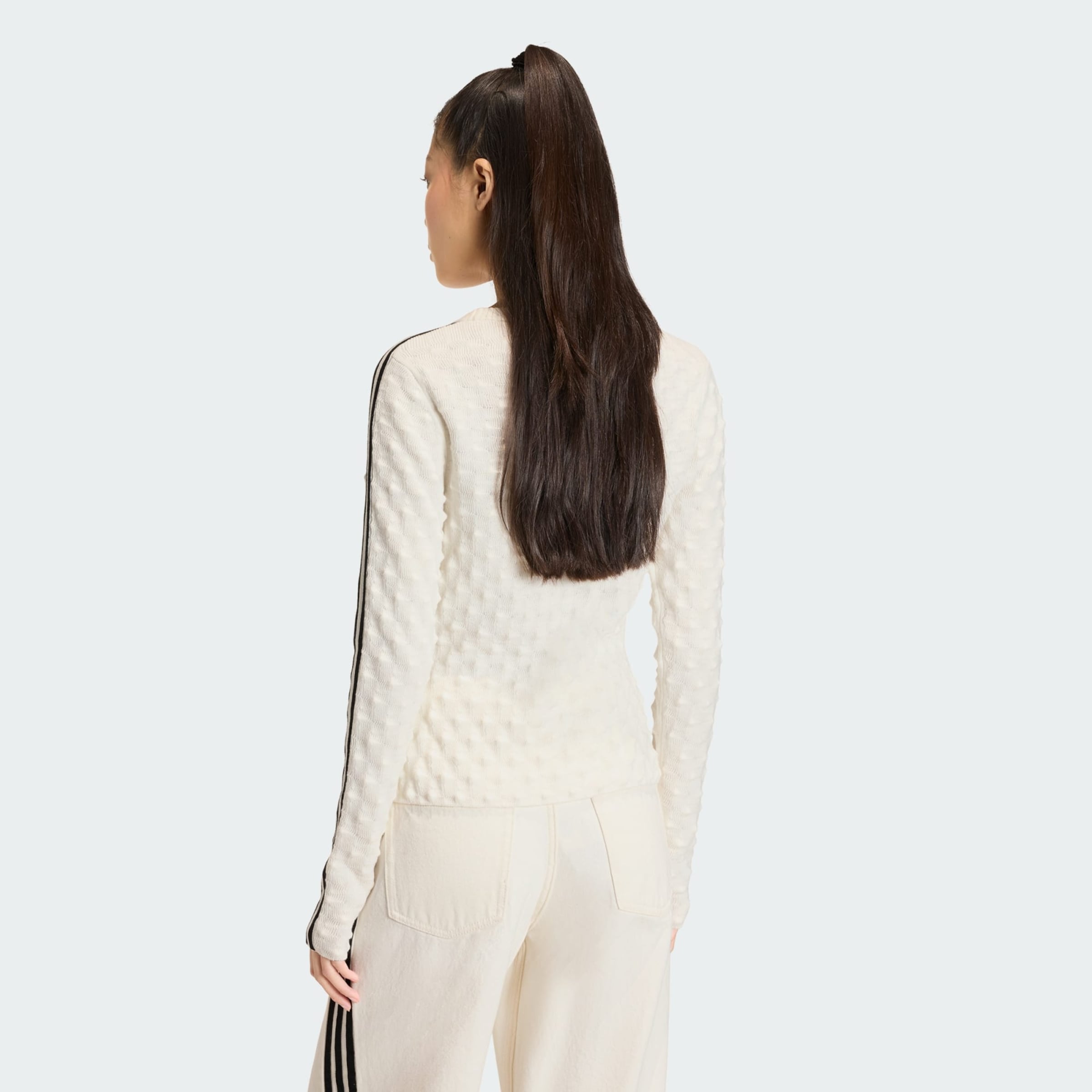 Adidas Originals Свитер 'SLIM SOLID SPIKE KNIT' в цвете White — фото 3