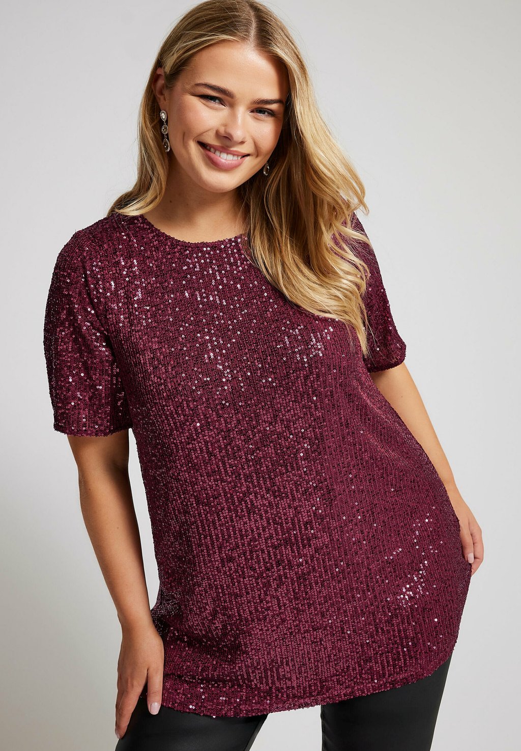 

Блуза SWING Yours Clothing, бургундия