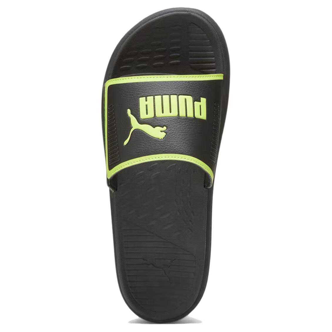 PUMA Мужские сланцы Softride Sandal Slide черно-зеленые, цвет Black Green — фото 4