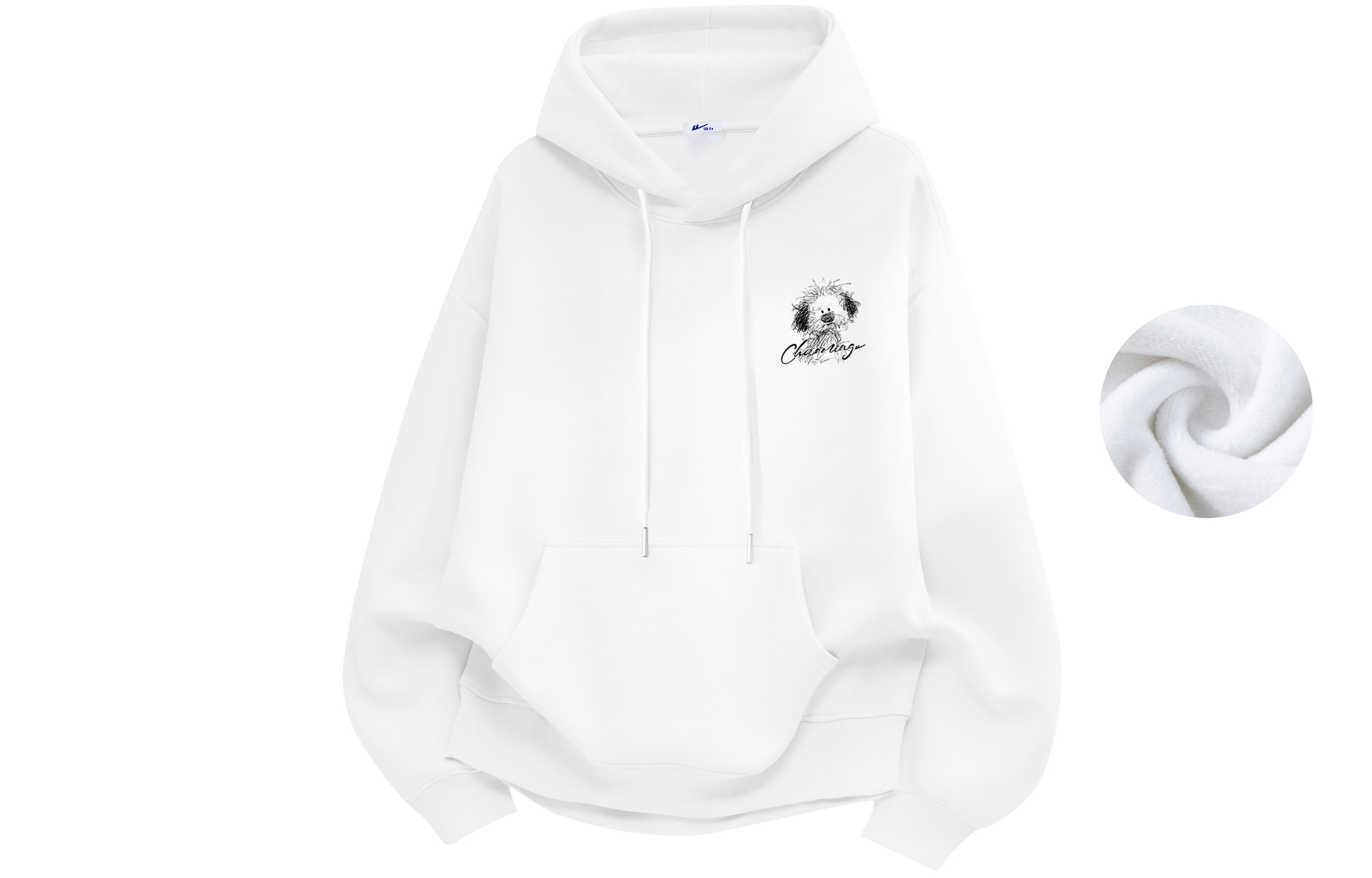 

Толстовка Unisex Hooded Moderate Heavyweight WARRIOR, белый [fleece-lined]