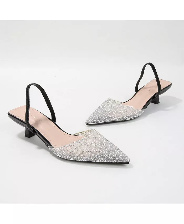Туфли Mara Slingback с жемчугом и стразами Berness, черный — фото 4