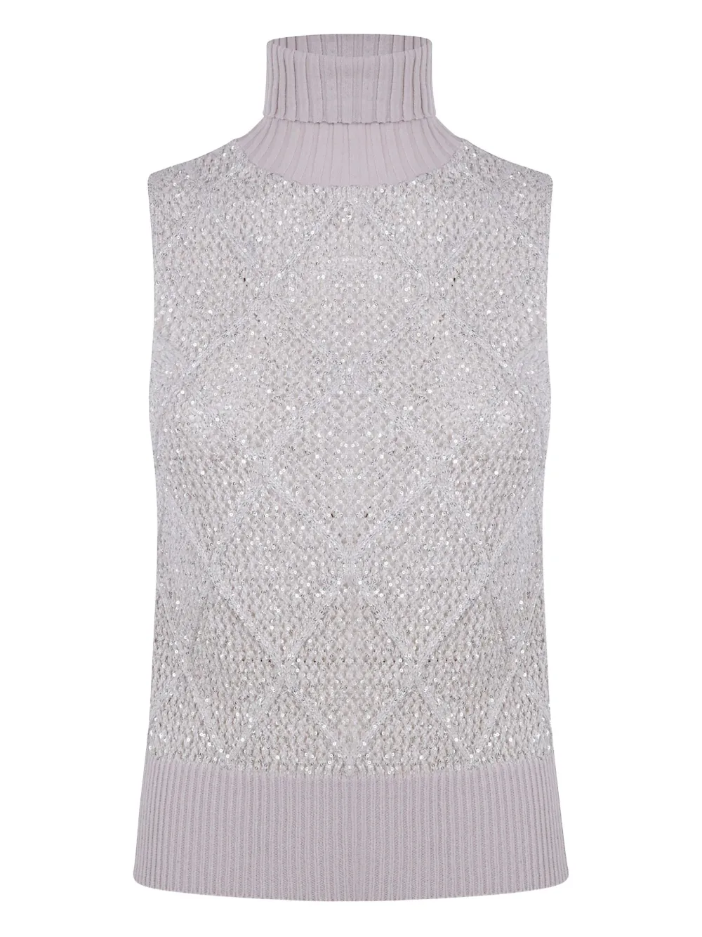 

Жилет с воротником-стойкой, украшенный пайетками D.Exterior, нейтральный