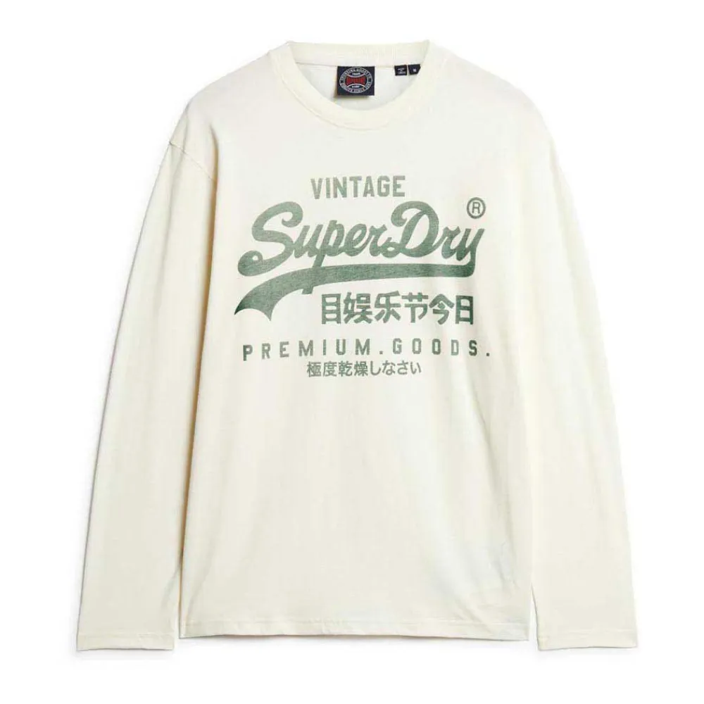 

Футболка Superdry Classic Vl Graphic long sleeve, бежевый