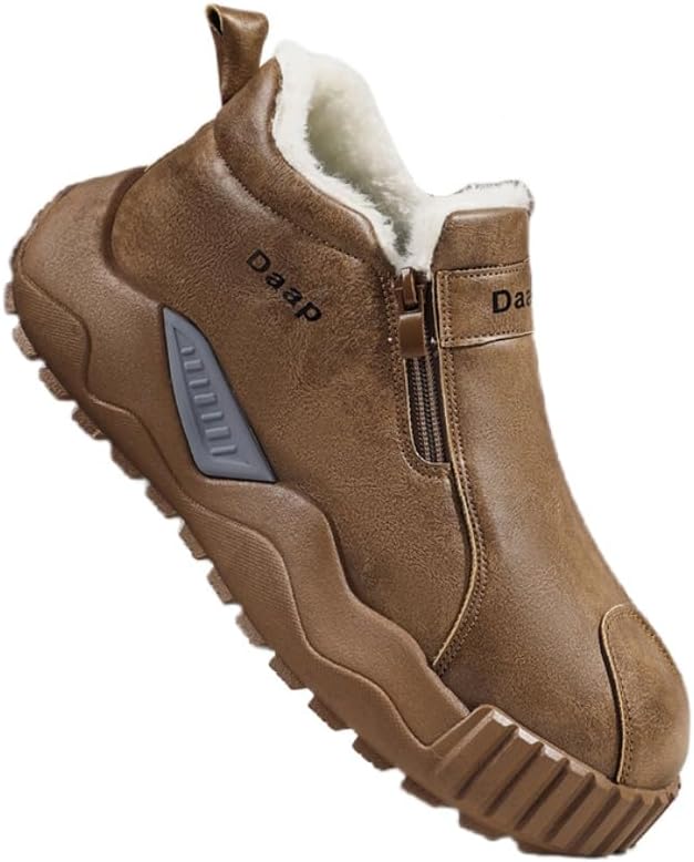 

Зимние и осенние высокие повседневные ботинки FmShi с толстой подошвой и утолщенными стенками, теплые, с противоскользящими и износостойкими свойствами. Мужские хлопковые ботинки, коричневый