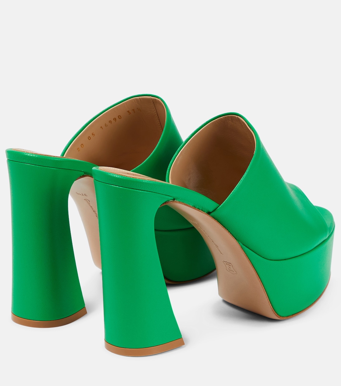 Мюли из кожи Holly на платформе Gianvito Rossi, зеленый — фото 3