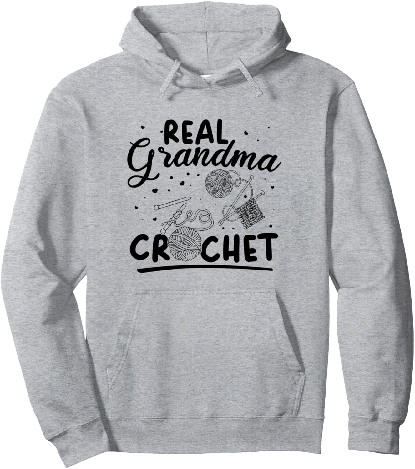 

Вязаная бабушка - Настоящая вязаная толстовка с капюшоном Crochet Grandma Crochet Lover, серый