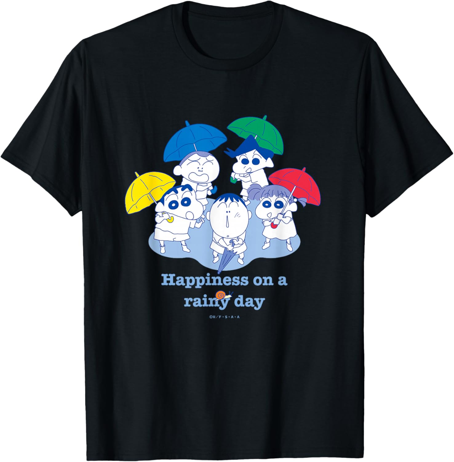 

Футболка Crayon Shin-chan Kaskabe Defense Force Rainy Day, черная (black 19-3911tcx), размер S Crayon Shinchan