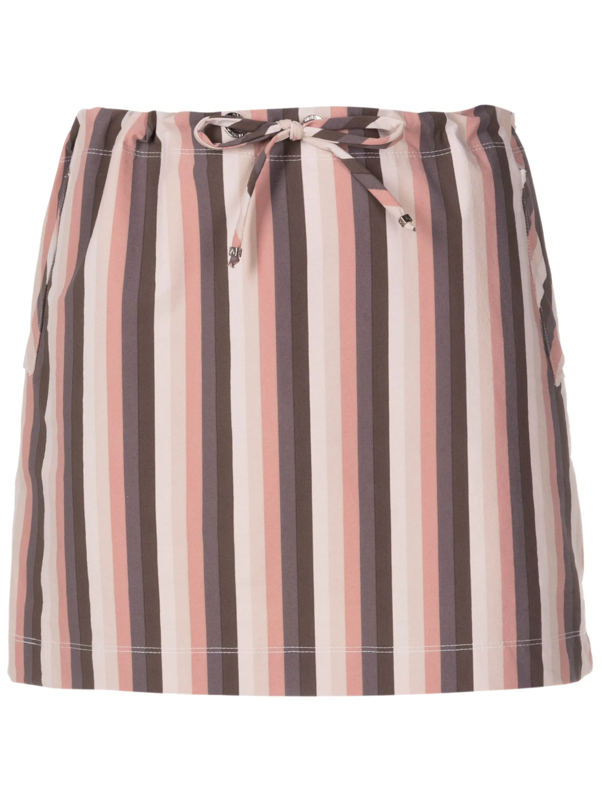 

Мини-юбка в полоску с завязками на талии Amir Slama, нейтральный