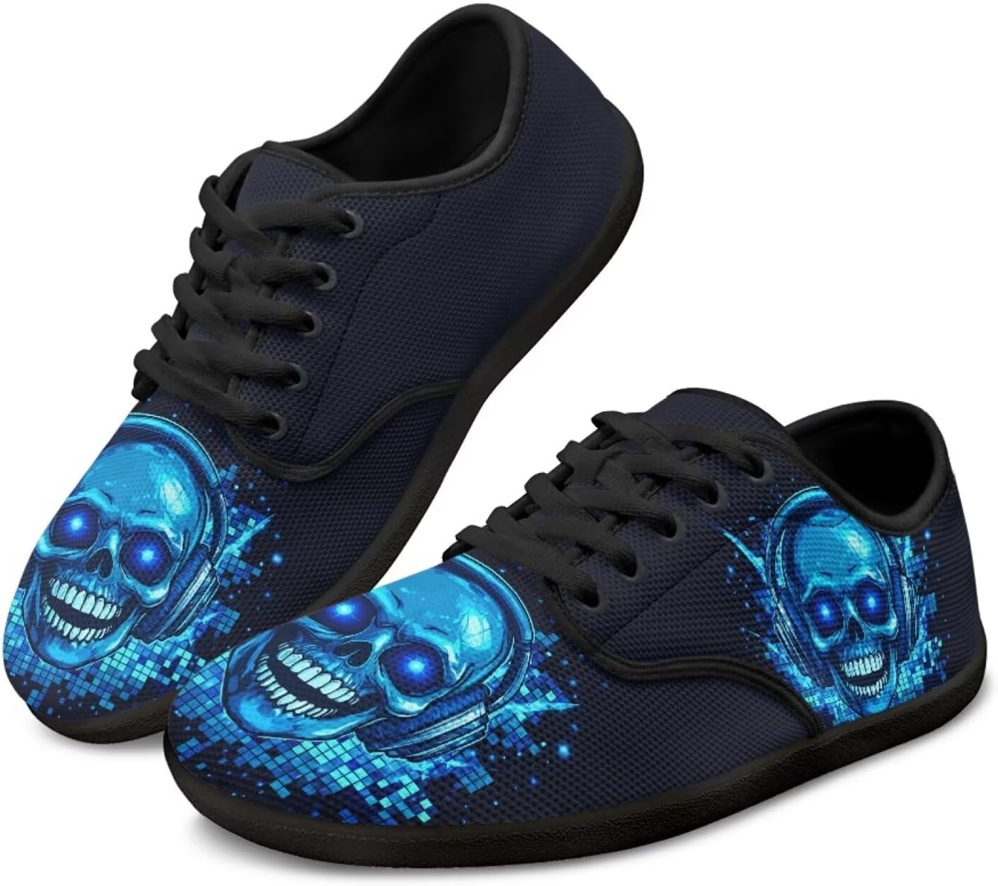 

Кроссовки Binienty для женщин и мужчин с широким носком, легкие, на шнуровке, Rock Skull