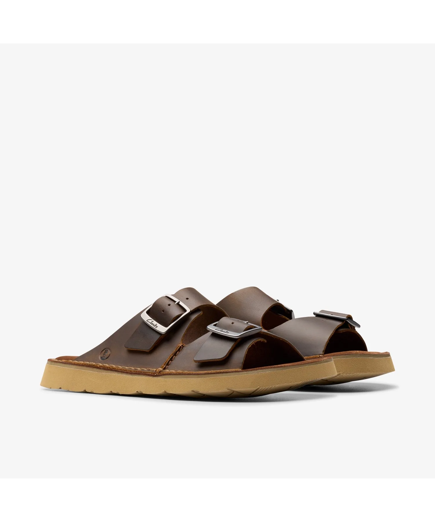 Мужские кожаные сандалии Solsbury Strap Clarks коричневые — фото 4