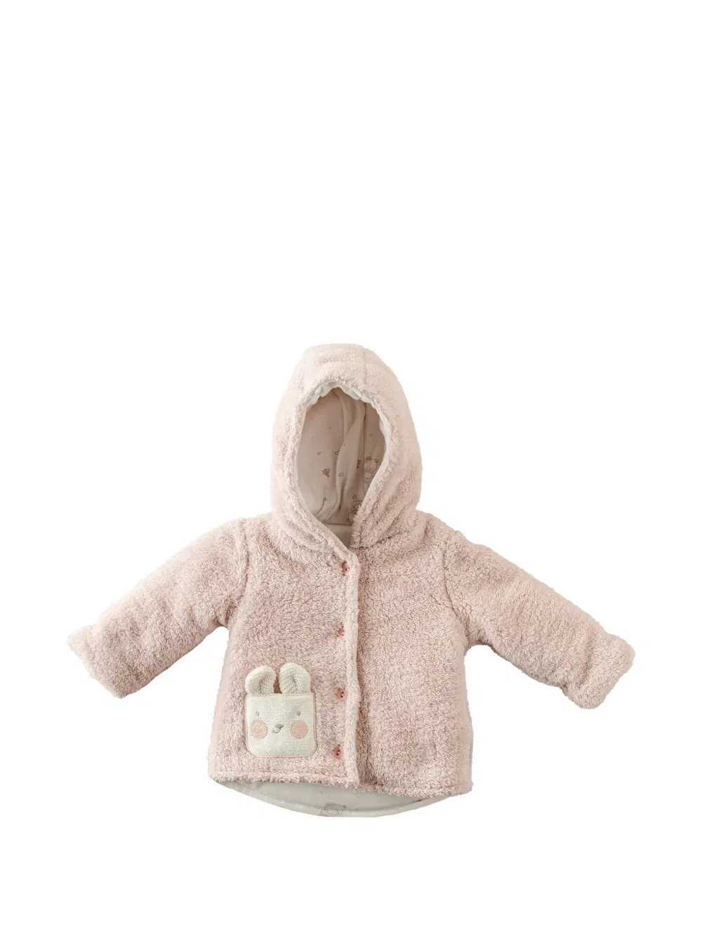 Пальто с капюшоном из искусственного меха Bunny-Patch Andywawa, розовый — фото 2
