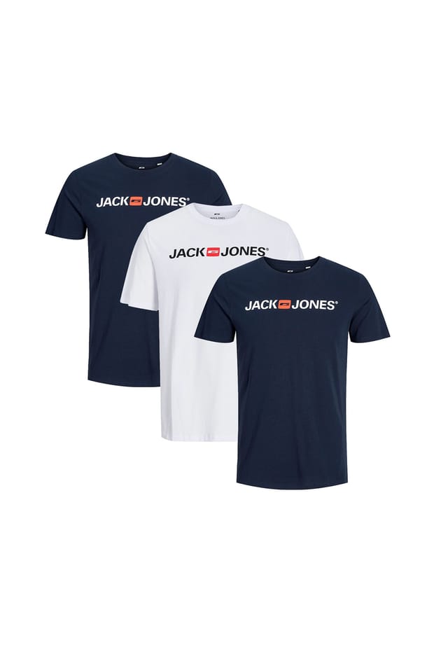 

Футболка 3 шт. в упаковке базовая Jack & Jones, мультиколор