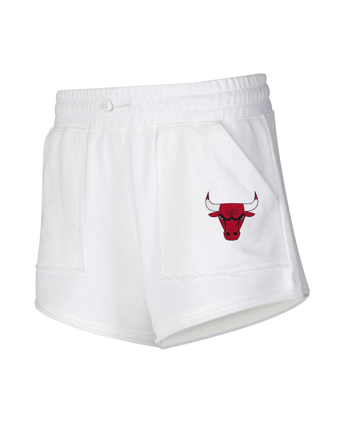

Женские белые шорты Chicago Bulls Sunray Concepts Sport, белый