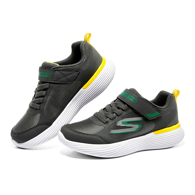Кроссовки детские Go Run 400 V2 GS Low-top серые/желтые Skechers — фото 3