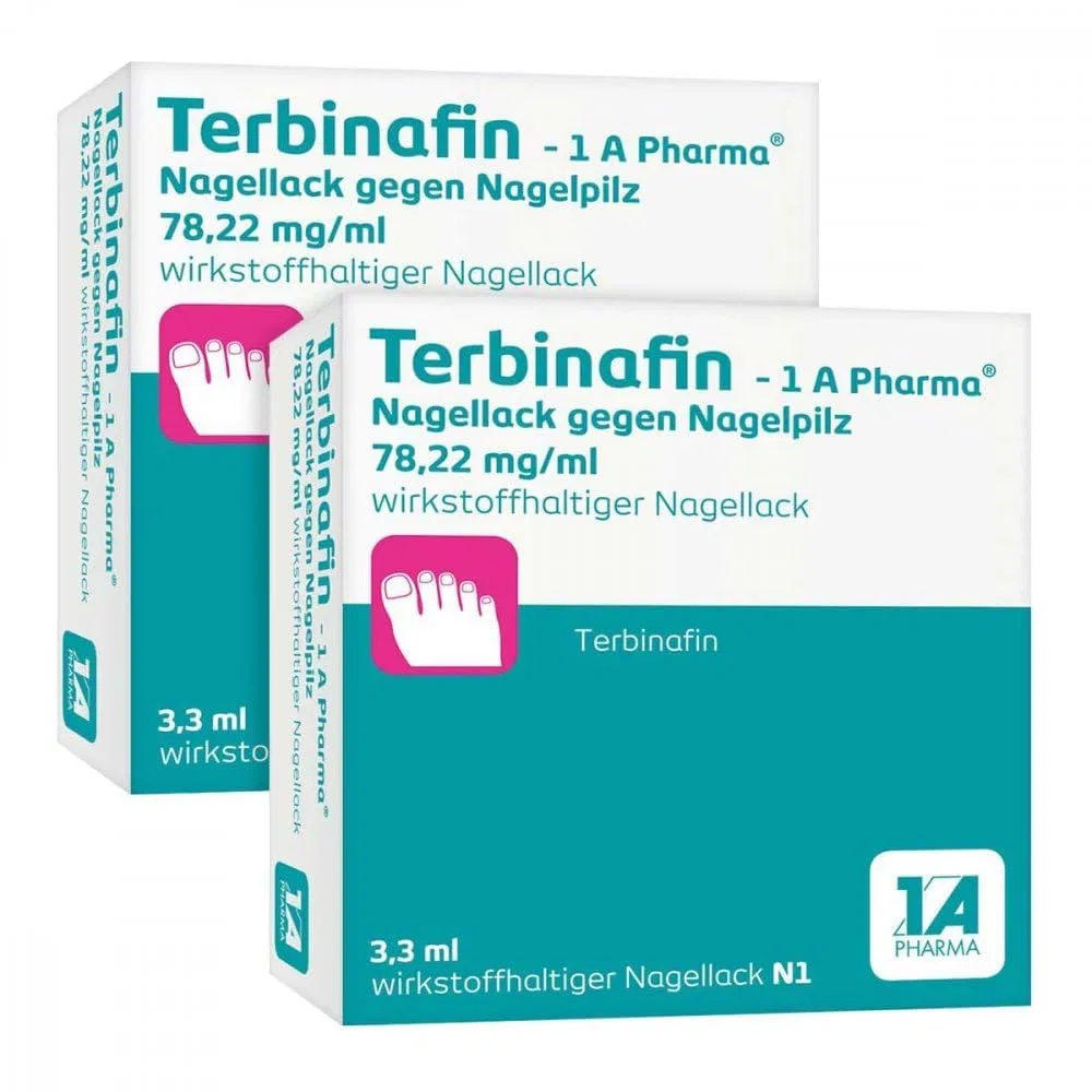Лак для ногтей Terbinafine - 1 A Pharma от грибка ногтей, 2 x 3.3 мл 1A Pharma