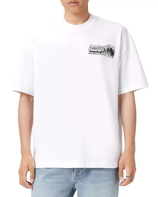 

Футболка с короткими рукавами и круглым вырезом Burnout Allsaints, белый