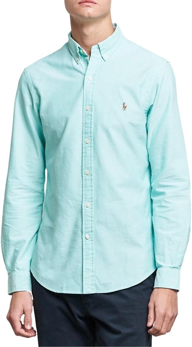 

POLO RALPH LAUREN Мужская классическая рубашка Oxford Performance, The Basic Aegean Blue