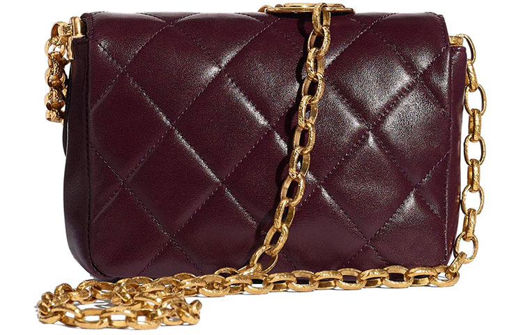 CHANEL Женская бордовая сумка через плечо с цепочкой — фото 2