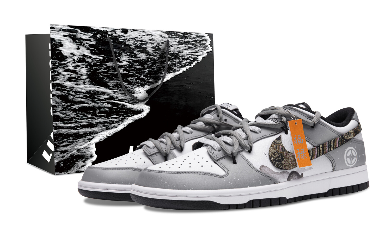 

Кроссовки Nike Dunk Skateboarding Shoes Women's Low-top White, серый
