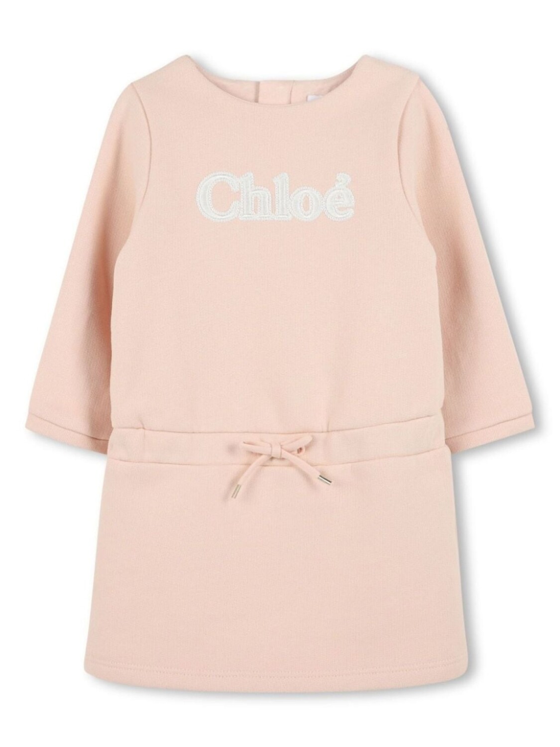 

Chloé Kids платье с аппликацией логотипа, розовый