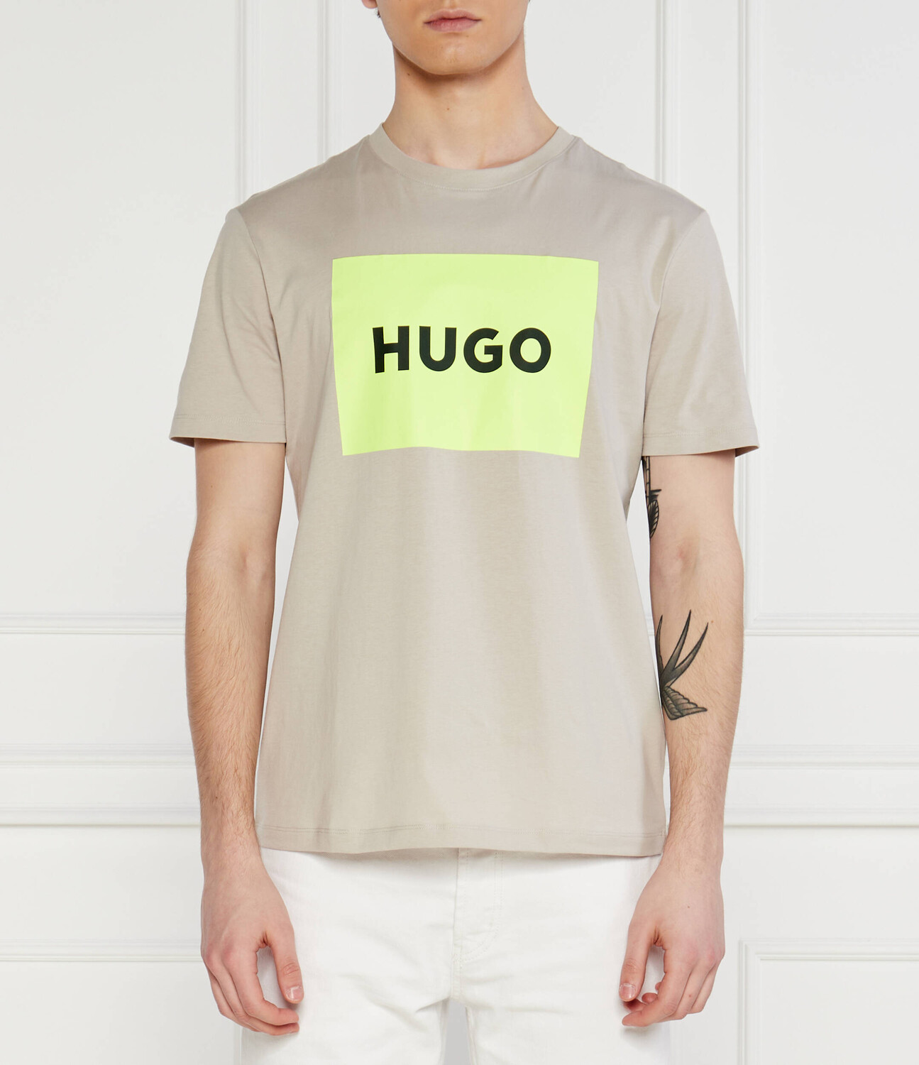 

Футболка HUGO Dulive222 Regular Fit, бежевый