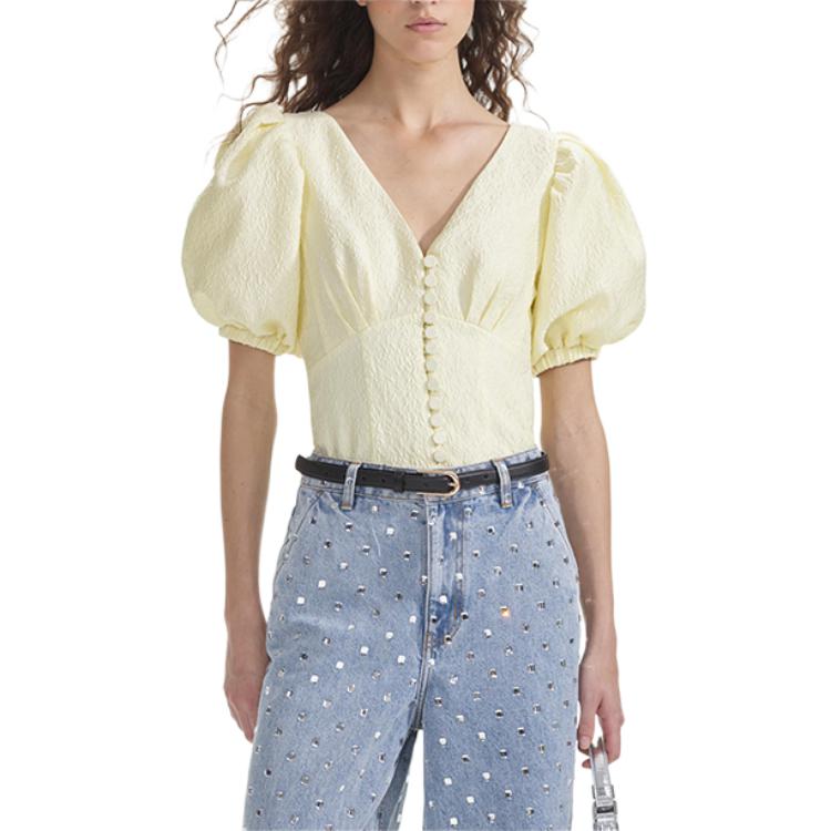 

Футболка женская кремово-желтая Self-portrait