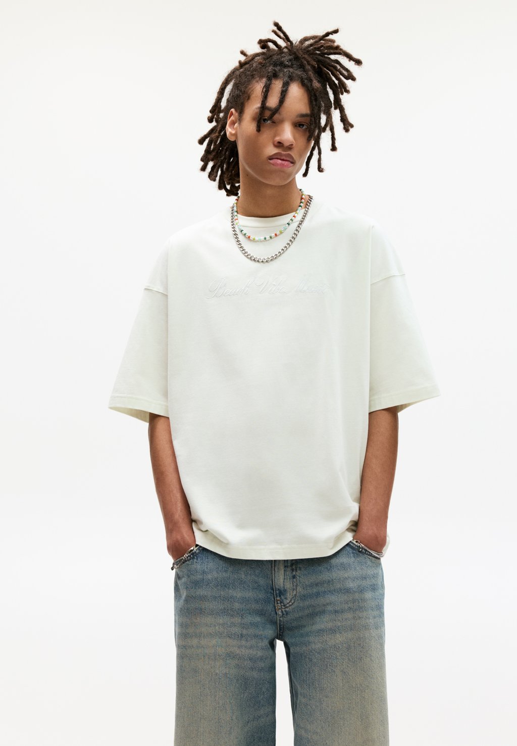 

Футболка с принтом PULL&BEAR, светло-зеленый
