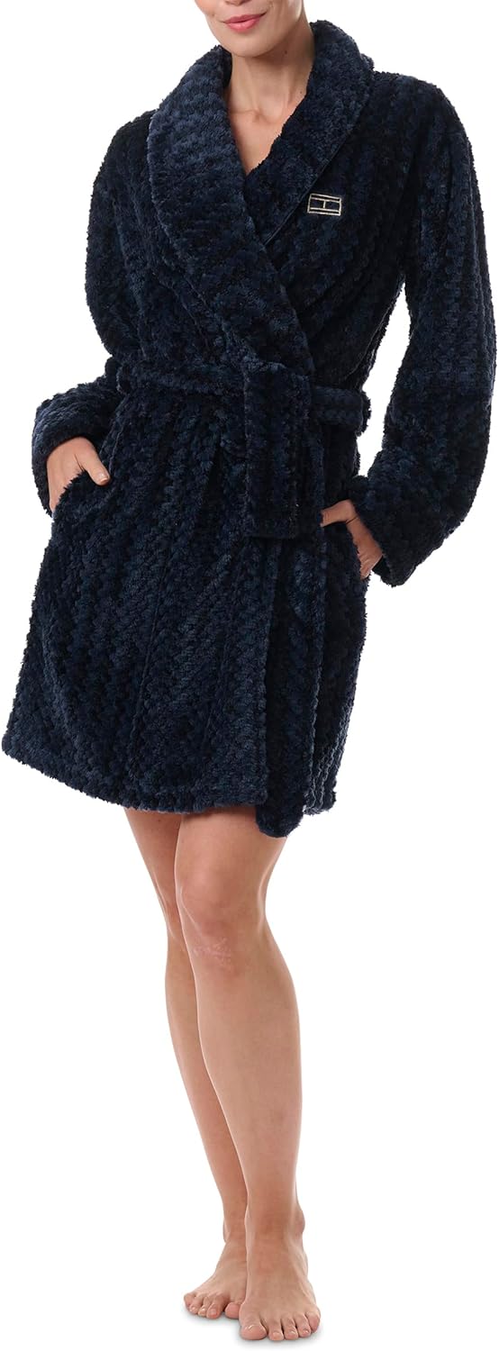 

Женский плюшевый халат с длинными рукавами Tommy Hilfiger, Sky Captain Tonal