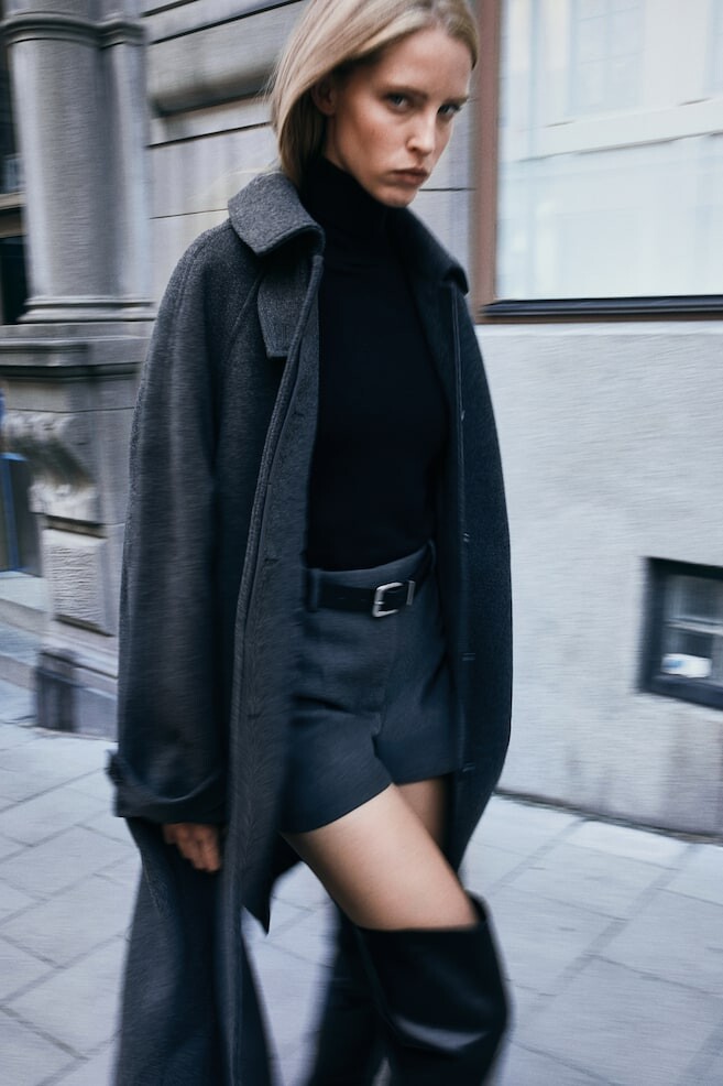 

Пальто макси оверсайз H&M, серый