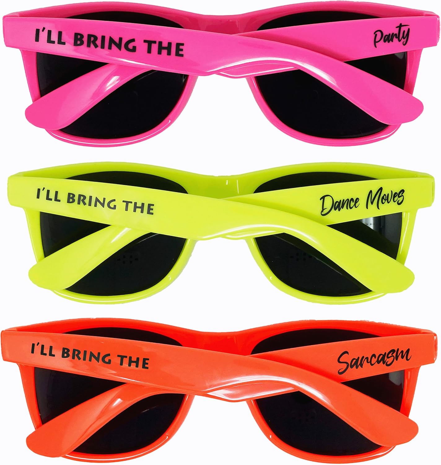 

Стильные поляризованные солнцезащитные очки Funky Junque в стиле ретро — защита от УФ-излучения, классические очки унисекс — для девичника, однотонные, в выгодных комплектах, 3 Pack - I'll Bring the - Sarcasm Bundle