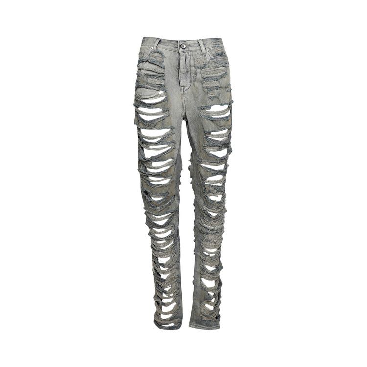 

Брюки Rick Owens DRKSHDW Detroit Cut Denim, Mineral Pearl Shredded