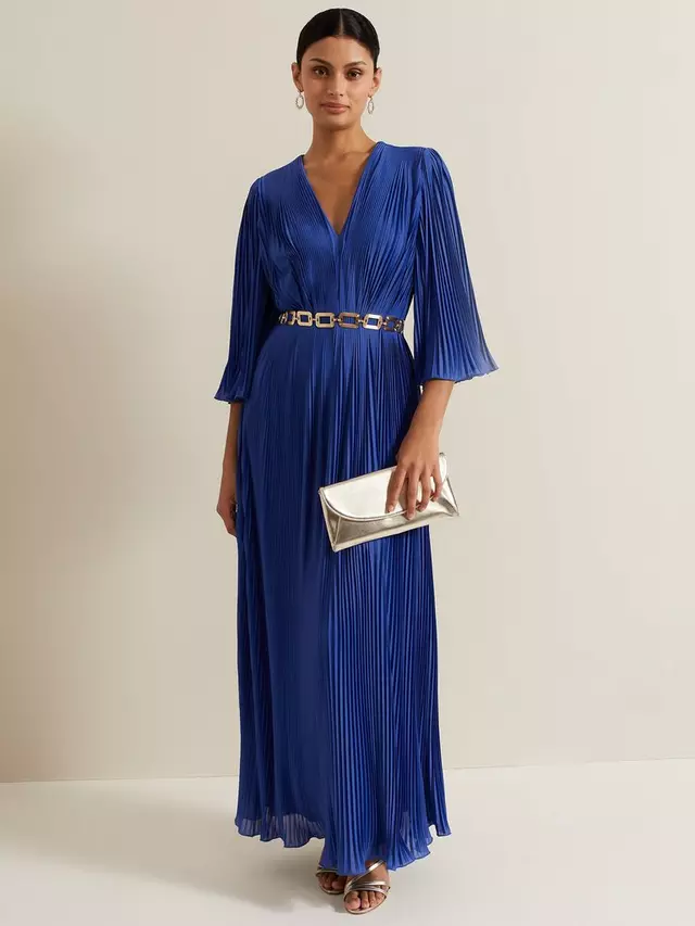 

Платье Phase Eight Venetia Pleated Maxi, синий