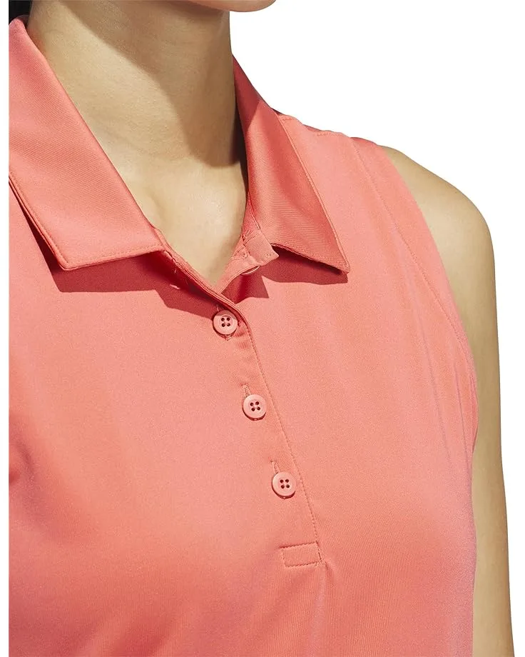Поло Adidas Golf Ultimate365 Solid Sleeveless Golf Polo Shirt, Preloved Scarlet — фото 3