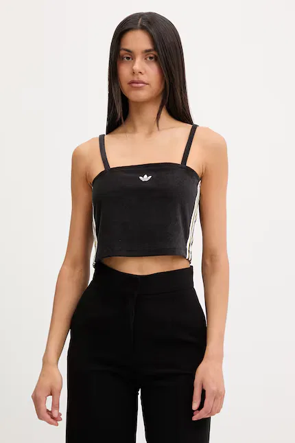 Топ без рукавов crop Adidas Originals, черный