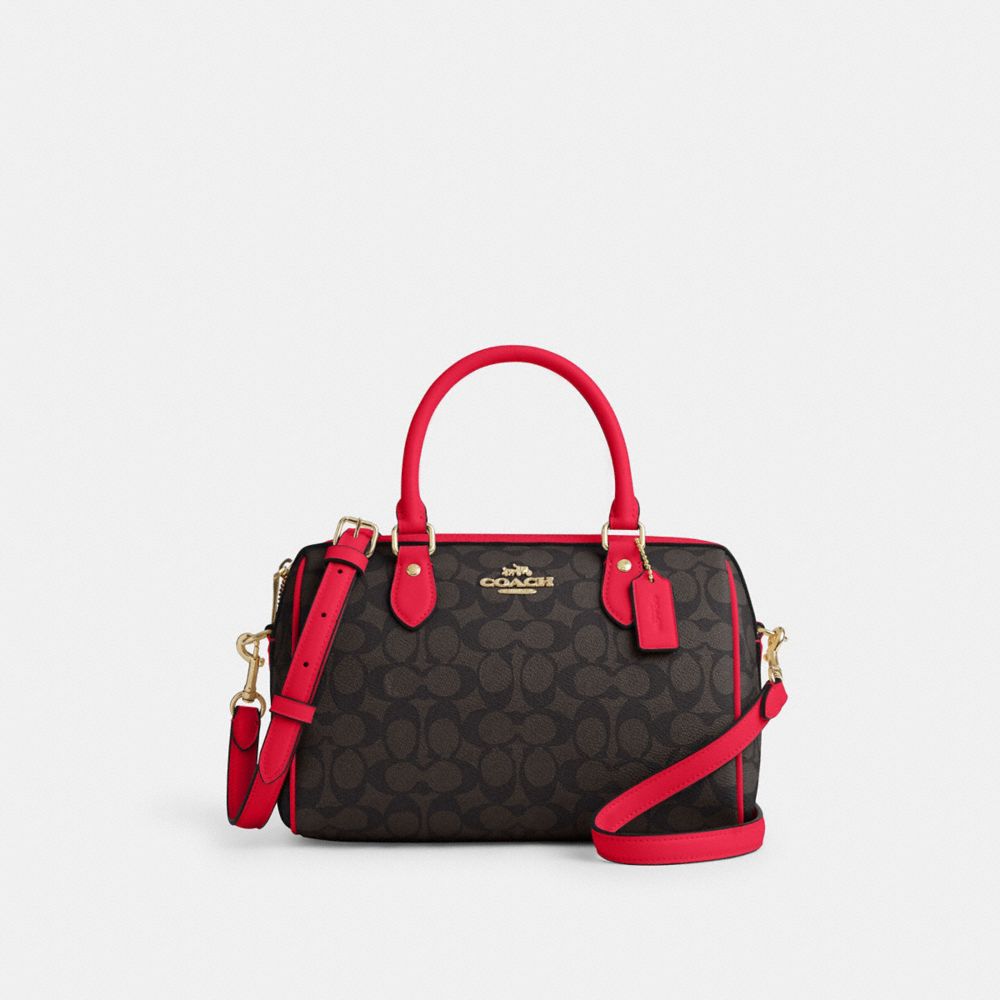 

Сумка-портфель Rowan COACH, цвет gold/walnut/bold red