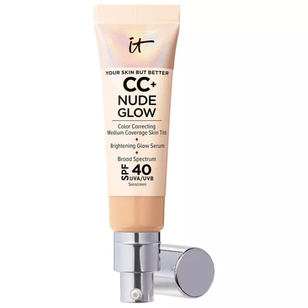 

Cc+ nude glow легкая тональная основа + сыворотка для сияния с spf 40 и ниацинамидом It Cosmetics, цвет medium
